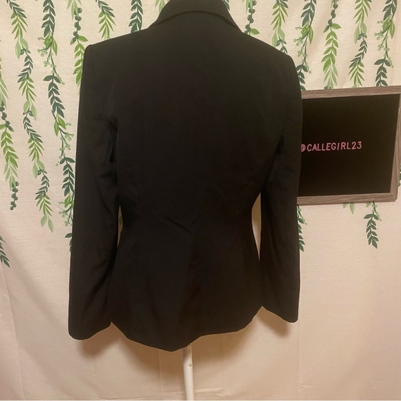 Size 8 Stretch Ann Klein Black Blazer A2 - Picture 6 of 6